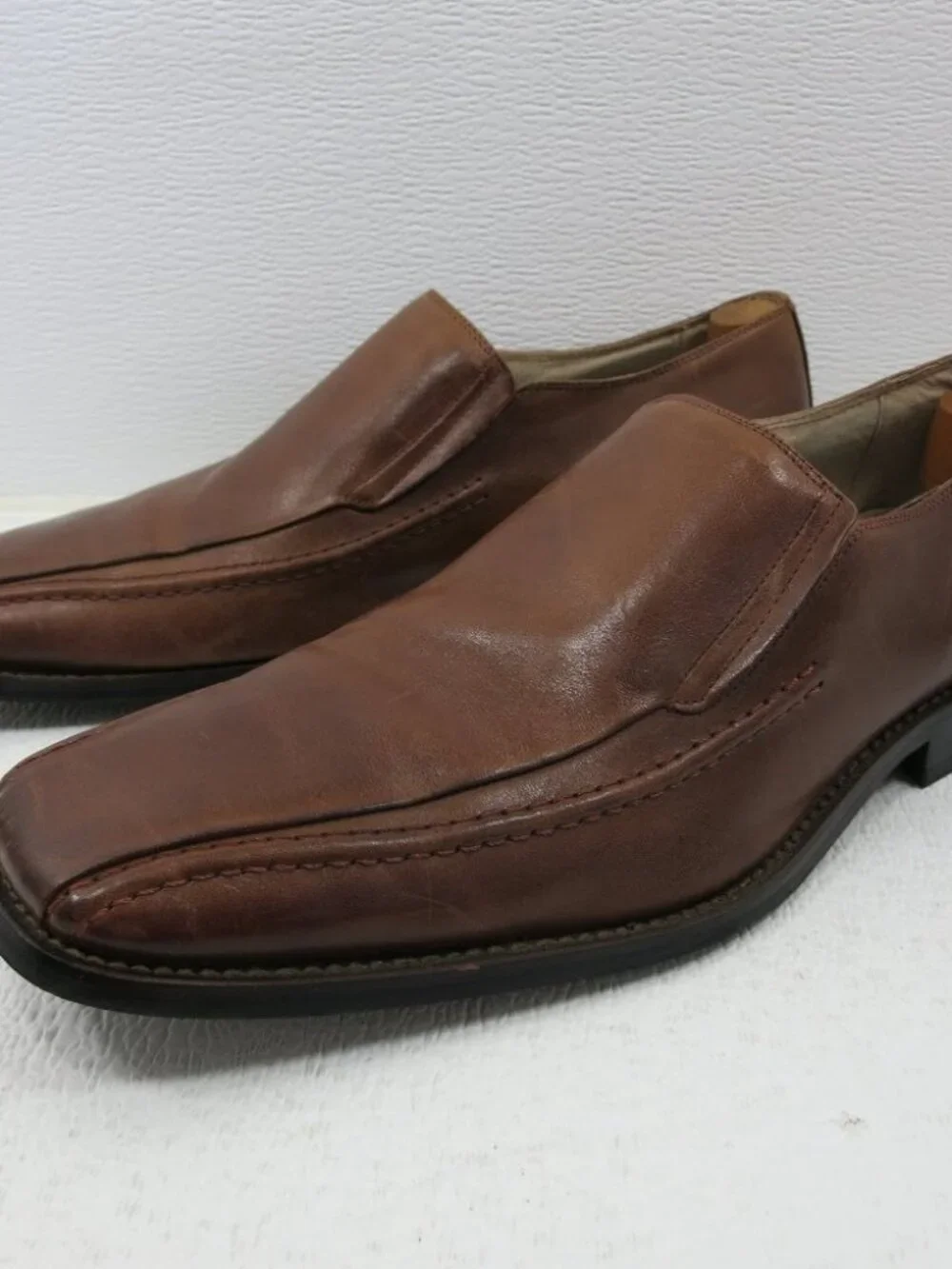 Stacy Adams Split Toe Leather Dress Loafer Shoes Zapatos Footwear Mens sz 11 M